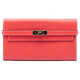 Cartera larga Kelly en Epsom rosa Hermès Carteras largas