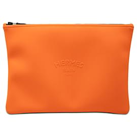 Clutch Neobain in Neoprene Hermès Arancione Taglia Medium