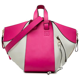 Borsa LOEWE Small Bicolor Calfskin Hammock Bag rosa - Loewe