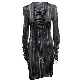 Vestido con estampado de cremallera Black & Multicolor Jean Paul Gaultier Femme Talla IT 42