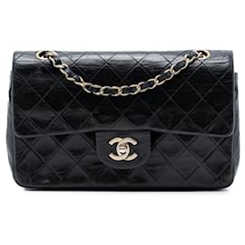 Borsa a tracolla Chanel Small Classic in agnello nero