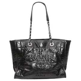 Black Chanel Deauville Tote Bag
