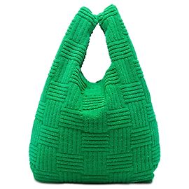 Green Bottega Veneta Terry Cloth Shopping Tote