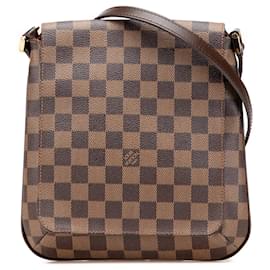 Borsa a tracolla Louis Vuitton Damier Ebene Musette Salsa Long Strap marrone