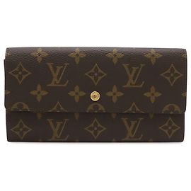 Brown Louis Vuitton Monogram Porte Monnaie Credit Long Wallet