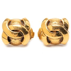 Orecchini a cerchio Chanel CC placcati oro
