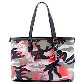 Tote Dior Anselm Reyle Medium in tela camouflage grigia