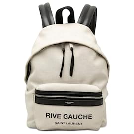 Weißer Saint Laurent Canvas Rive Gauche City Rucksack