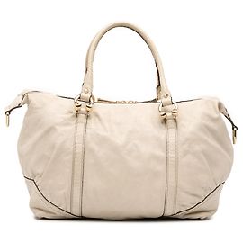 Borsa Boston Gucci in pelle bianca con dettaglio Horsebit e borchie