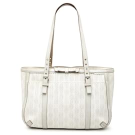 Tote in tela rivestita traforata Anagram bianco LOEWE