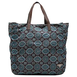Tote Prada Tessuto Stampato blu