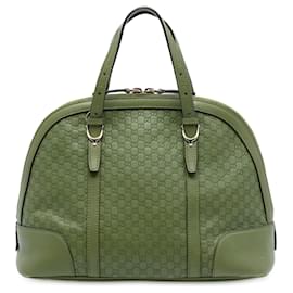 Borsa Satchel a cupola Nice Microguccissima verde Gucci Medium