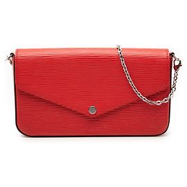 Borsa a tracolla Louis Vuitton Epi Pochette Felicie rossa