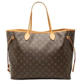 Borsa Tote Louis Vuitton Monogram Neverfull GM marrone