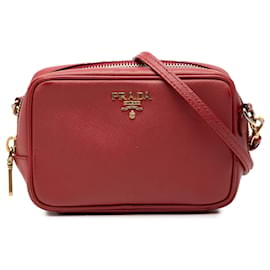Mini borsa a tracolla Prada Saffiano rossa