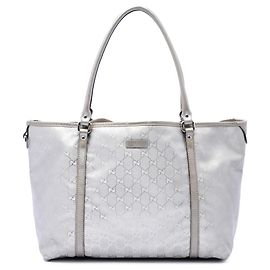 Borsa Tote Gucci Medium GG Imprime argento