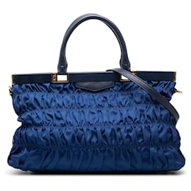 Bolso Satchel Frame Tessuto Gaufre azul Prada