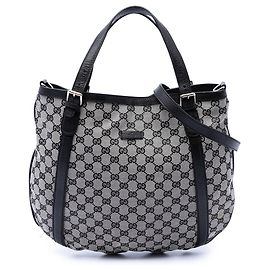 Borsa satchel Gucci GG Canvas nera