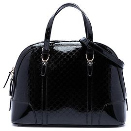 Piccola borsa Gucci Black Microguccissima in vernice