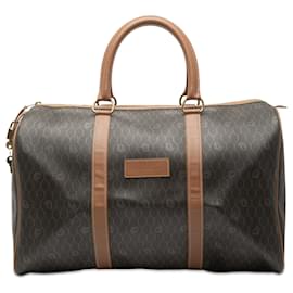 Borsa da viaggio Dior in tela rivestita motivo a nido d'ape nero