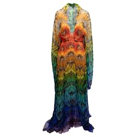 Alexander McQueen Frühjahr 2008 La Dame Bleue Seiden-Schmetterlingskleid Mehrfarbig Größe IT 44