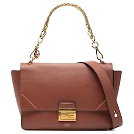 Borsa Kan U in pelle di vitello marrone Fendi
