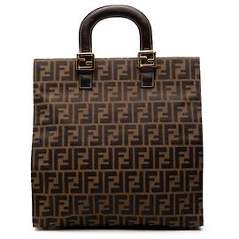 Tote Twins en lona Zucca marrón Fendi