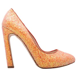 Décolleté glitter arancione Miu Miu Taglia 39.5