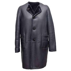 Reversibler Marni Shearling-Mantel Schwarz Größe IT 40