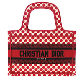 DiorAmour Mini Book Tote in tela ricamata con pois rossi Dior