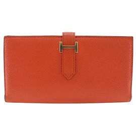 Cartera Hermès Epsom Bearn Soufflet Naranja