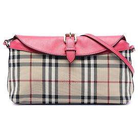 Burberry Leah Crossbody aus Haymarket Check Canvas in Braun