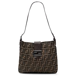 Borsa a tracolla in tela Zucca marrone Fendi