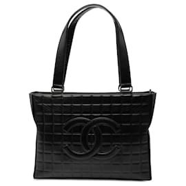 Tote Chanel CC Chocolate Bar in agnello nero