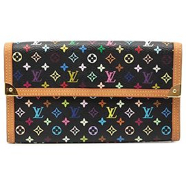 Cartera Louis Vuitton Monogram Multicolore Porte Tresor International negra