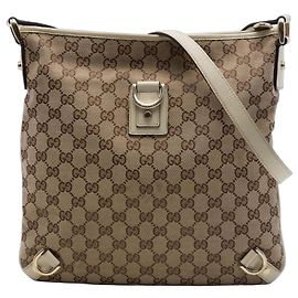 Borsa a tracolla Abbey D Ring in tela GG Gucci beige