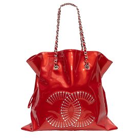 Borsa Tote Bon Bon in vernice rosso Chanel
