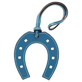 Charm de sac et porte-clés Blue Hermès Swift Paddock Horseshoe