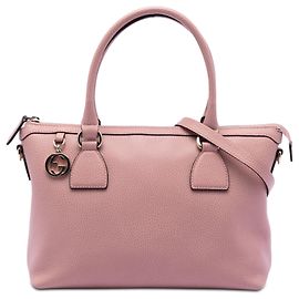 Gucci Dollar Satchel aus rosa Kalbsleder mit GG-Charm