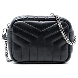 Piccola borsa bowling Loulou in pelle di vitello nera Saint Laurent