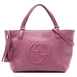 Borsa Soho Cellarius in pelle granulata Small di Gucci, viola
