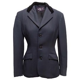 Blazer de lana y terciopelo negro Ralph Lauren Talla US S