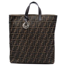 Tote Shopping in tela Zucca marrone Fendi