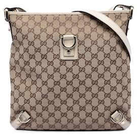 Borsa a tracolla Abbey D Ring in tela GG Gucci beige
