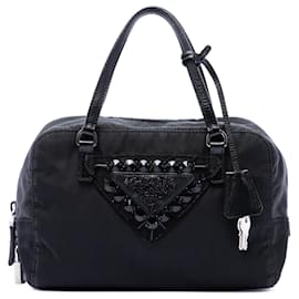Borsa a mano con perline in Tessuto nero Prada