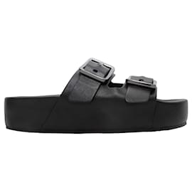 Sandali con platform in pelle nera Balenciaga Taglia 40