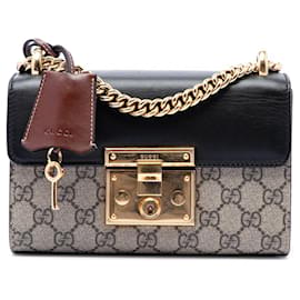 Gucci Small GG Supreme Padlock Umhängetasche beige