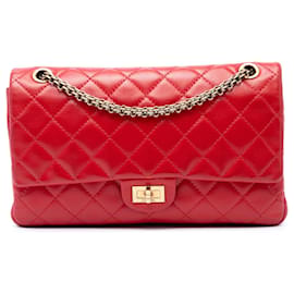 Borsa a tracolla Chanel Reissue 2.55 Double Flap in agnello trapuntato rosso 226