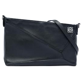 Black LOEWE Leather Puzzle Pochette Shoulder Bag - Loewe