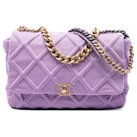 Chanel Large Jersey 19 Flap Satchel in Lila